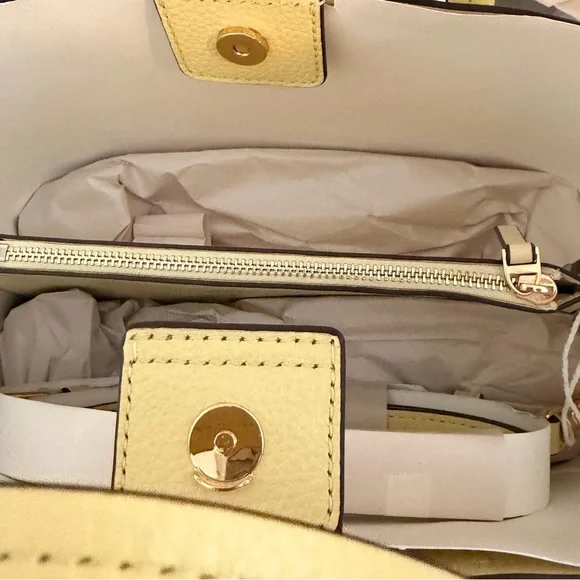 Tory Burch Small Blake Pebble Leather Tote - Lemon Sugar NWT